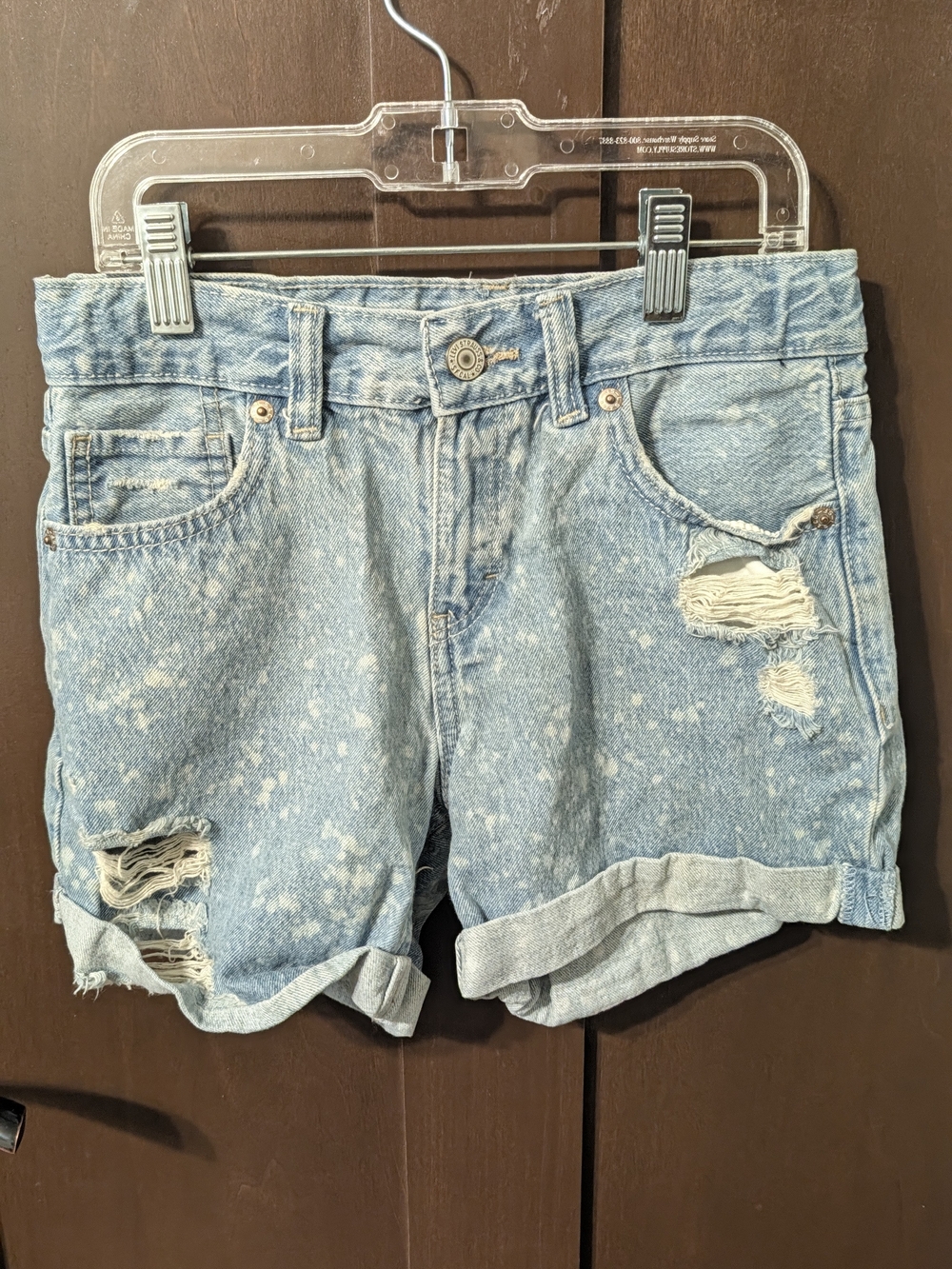 Levis Light Blue Distressed Denim Shorts Girls Size 14